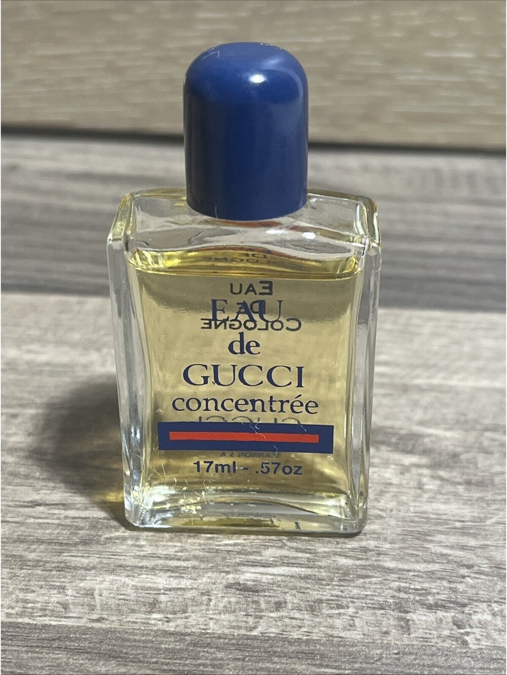Vtg 90s EAU de GUCCI Concentrated Perfume Mini .57 FL Oz Miniature Glass Bottle